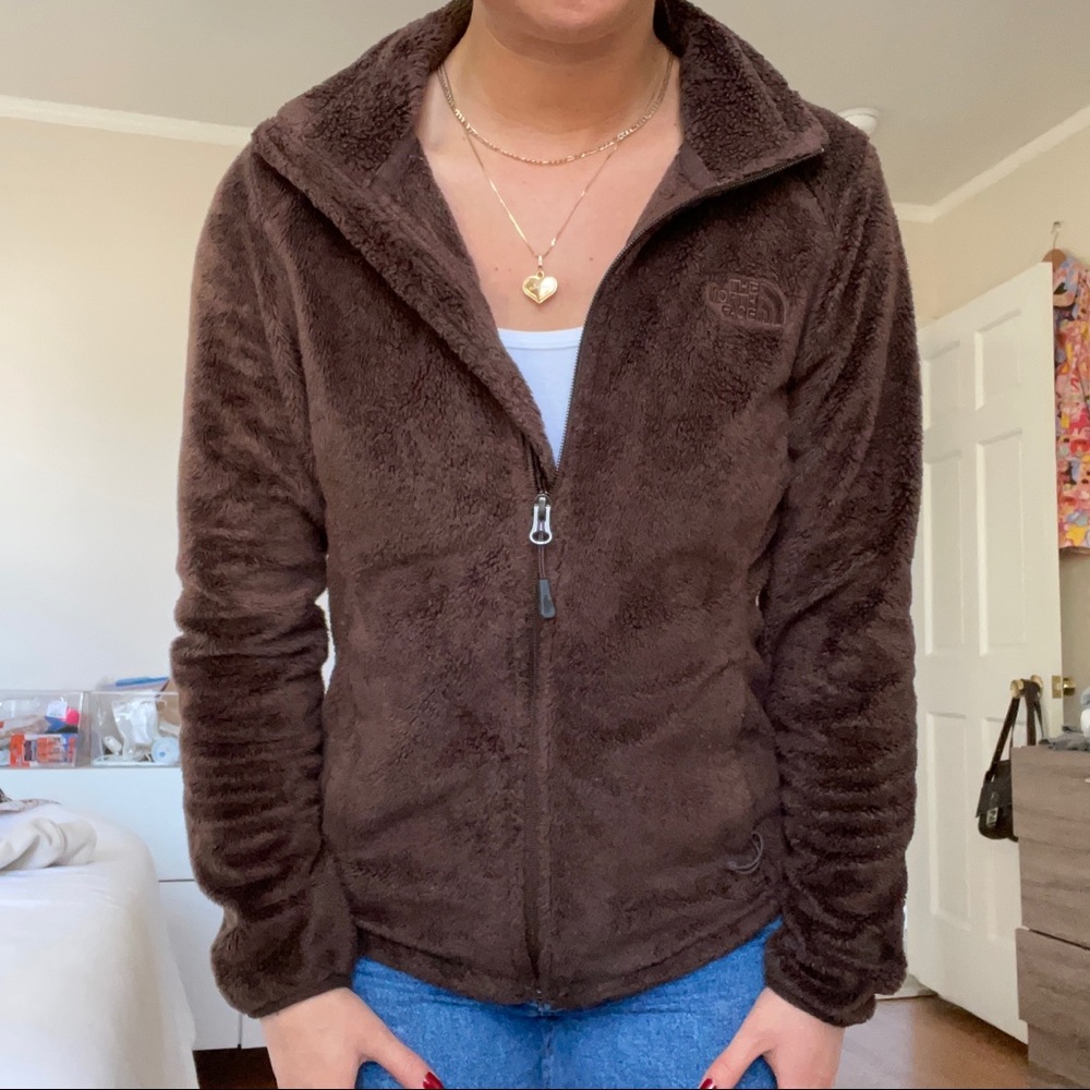 North Face Fluffy Brown Fleece Jacket